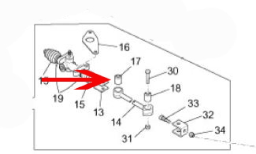 Rubber metal bush of the push rod small